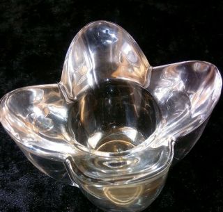 Vintage Set Of 2 Crystal Glass Candle Holders Star And Flower