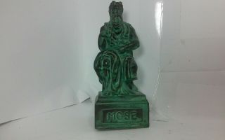 Vintage Bronze? Metal Mose.  Sculpture With Verdigris,  Made In Italy
