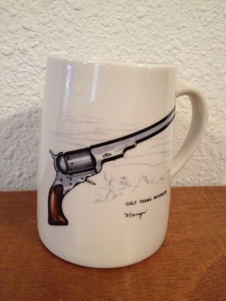Vintage Historical American Firearms Colt Texas Paterson Gun Ceramic Mug