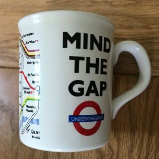 Coffee Cocoa Mug Mind The Gap London Underground Subway Tube Vtg