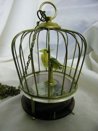 Chirping Bird In A Cage Mechanical Wind Up Bird.  Shabby Chic - Japan