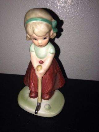 Vintage Napcoware Girl Playing Golf Figurine Japan Napco Collectible 9901