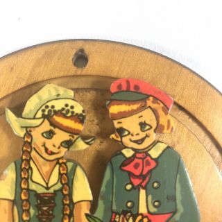Vintage Wood Wooden Key Hot Pad Pot Holder Wall Hanging Plaques Dutch Folk Art 2