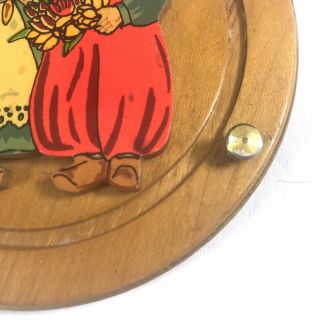 Vintage Wood Wooden Key Hot Pad Pot Holder Wall Hanging Plaques Dutch Folk Art 3