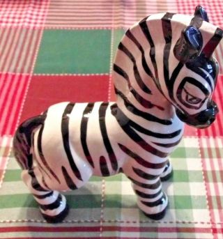 Vintage Zebra Porcelian Hand Painted Standing 8 " High Pre - Owned