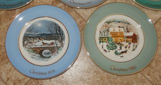 8 Avon Christmas Plates Complete Series 1973 - 1980 Enoch Wedgwood,  boxes 4