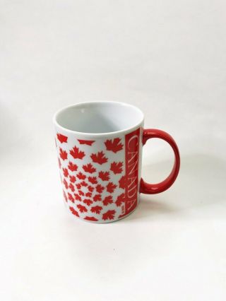 Vintage Canada Mug Coffee Cup Red And White Canadian Flag Maple Leaf Mug