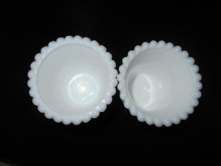 Vintage White Milk Glass Hobnail Votive Cups w/ Stems Candle Holder Hong Kong 4