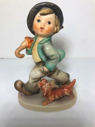 Vintage Goebel Hummel Boy With Dog Figurine " Strolling Along " 5 Tmk 3