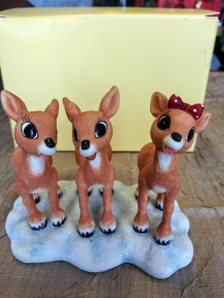 Enesco Rudolph Clarice & Does Figurine Mib 875317 From 2001