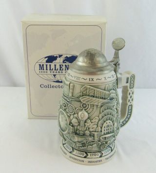 Avon 1999 " Millennium 1000 Years Of History " Beer Steins With Box