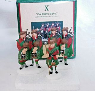 Dept 56 Dickens Village 12 Days Of Christmas Ten Pipers Piping 10