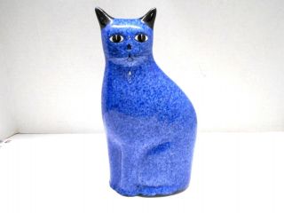 Vt Enesco Calico Blue White Speckled Cat Kitten Collectors Ceramic Statue 10 "