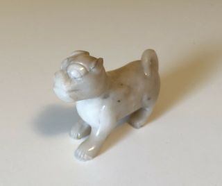 Large Vintage quartz crystal carved stone dog souvenir figurine 2