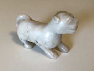 Large Vintage quartz crystal carved stone dog souvenir figurine 3