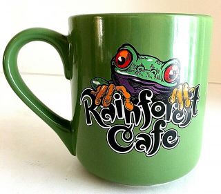 Rainforest Cafe Large Mug Cup Green Frog Chacha 2000 4.  5 " X3.  5 " Mwave Safe Euc