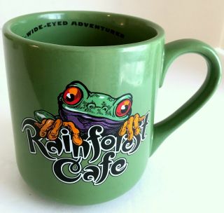 Rainforest Cafe Large Mug Cup Green Frog ChaCha 2000 4.  5 