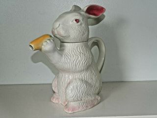 Tony Wood Teapot Bobtail Rabbit Pottery Porcelain