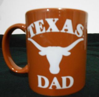 Texas Dad Longhorn Brown Ceramic Mug 8 Oz 3 3/4 "