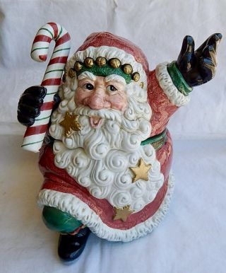 Fitz & Floyd Christmas Santa Cookie Jar Snow Business