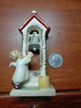 Vintage Early Gobel Figure Signed - 48 Angel Ringing Bell Candleholder