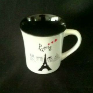 Nem Tours Eiffel Tower Paris,  France Souvenir Coffee Mug Black Interior