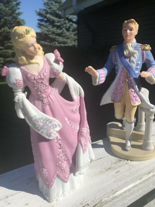 Lenox Legendary Princesses " Cinderella " 1988 & “prince Charming” 1992 Figurines