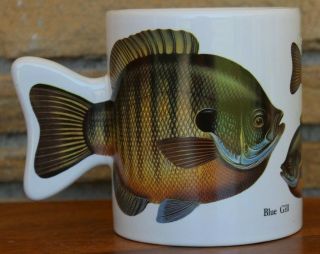 1991 Blue Gill Coffee Mug Fish Fin Tail Handle Salamander 12 Oz