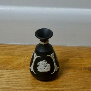 Vintage Wedgwood Jasperware Black Small Bud Vase