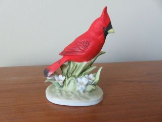 Vintage Lefton China Hand Painted Red Cardinal Bird Figurine Kw 464 Japan Euc