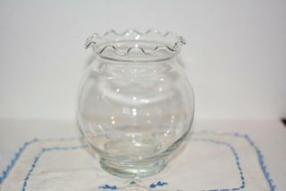 Clear Fluted Top Glass Candle Holder Vase Wedding