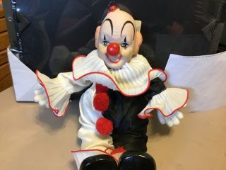 Vintage Porcelain Head Feet Hands Clown Wind Up Doll