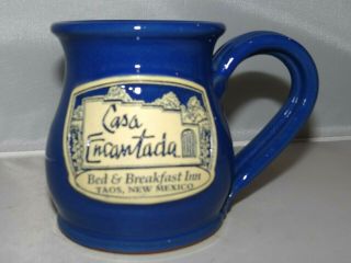 Casa Encantada Taos Mexico B&b Blue 12oz.  Coffee Mug Cup Deneen Pottery