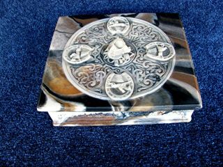 Incolay Stone Similar To Soap Stone Souvenir Jewelry Box 1999 Kentucky Derby