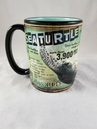 Sea World 3d Sea Turtle Facts - Large Ceramic Tea Cup Coffee Mug