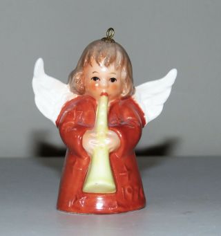 1976 First Editiion Angel Bell Annual Christmas Tree Ornament Red Dress Box