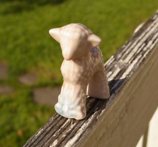 White Ceramic Lamb Figurine Eyelashes Pink Ears 3 1/8 " X 2 1/4 " X 1 1/8 "