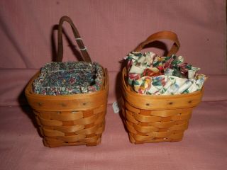 Longaberger Chives Booking Baskets Combo - 1996 And 1999 - (2) Euc