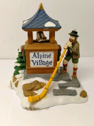 Alpenhorn Player 56182 Alpine Village Sign Department 56 Alpine Village