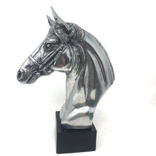 Aluminium Horse Head On Base Bookend Figurine Sculpture Statue