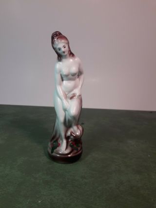 Vintage Nude Lady Glazed Porcelain Ceramic Figurine Statue