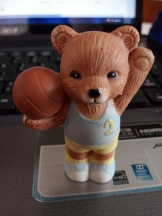 Vintage Homco Porcelain Bear Figurine - 1408 - Basketball Bear