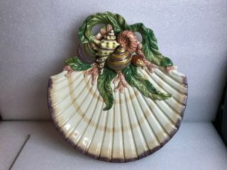Fitz And Floyd Classics Oceana Seashell Nautical Platter Canape Plate