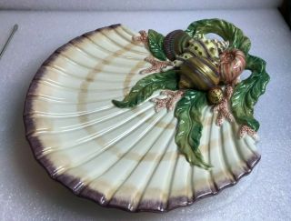 Fitz and Floyd Classics OCEANA Seashell Nautical Platter CANAPE PLATE 2