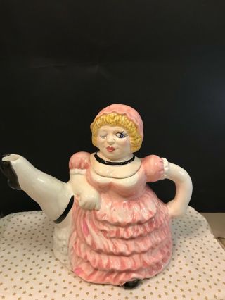Vintage Hand Painted Ceramic Dancing Tessy Teapot