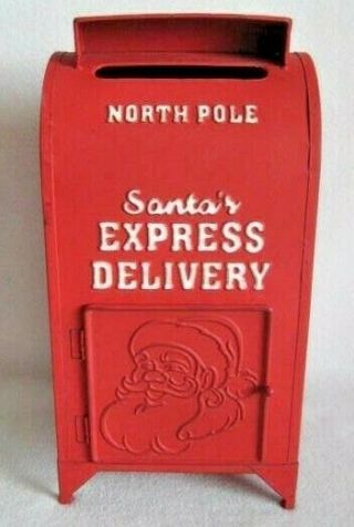 Christmas Decorative Metal Mailbox Santa 