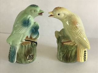 Set Of Vintage Chadwick Cmi Squeaker Japan Porcelain Bird Salt & Pepper Shaker