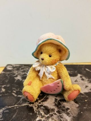 1993 Cherished Teddies " Julie " Month Of July Bear Figurine 2 1/2 " 914819