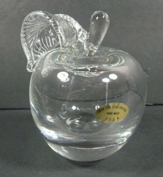 Crystal Apple Paperweight Figurine Over 24 Lead Crystal Made In The U.  S.  S.  R.