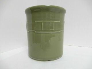 Longaberger Sage Green Crock Utensil Holder Container 1 Quart Woven Traditions